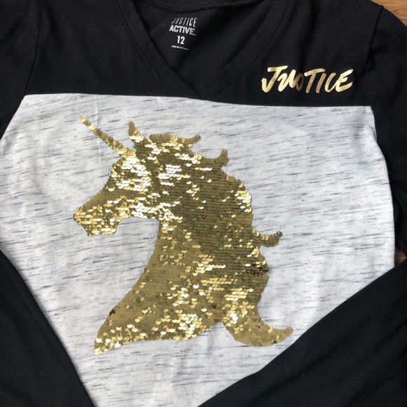 Justice Flip Sequin Unicorn-Long Sleeve Size 12 - Picture 1 of 3